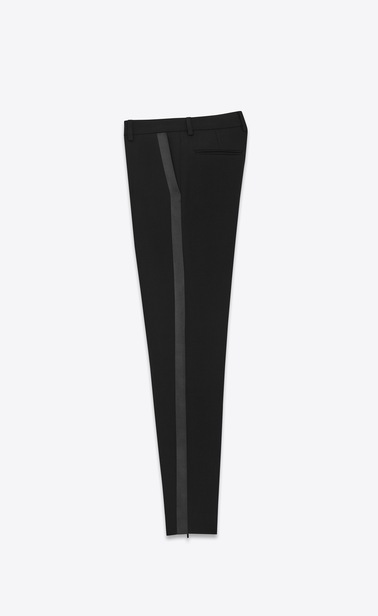 legendre le smoking röhrenhose aus schwarzer schurwolle mit grain-de-poudre-struktur